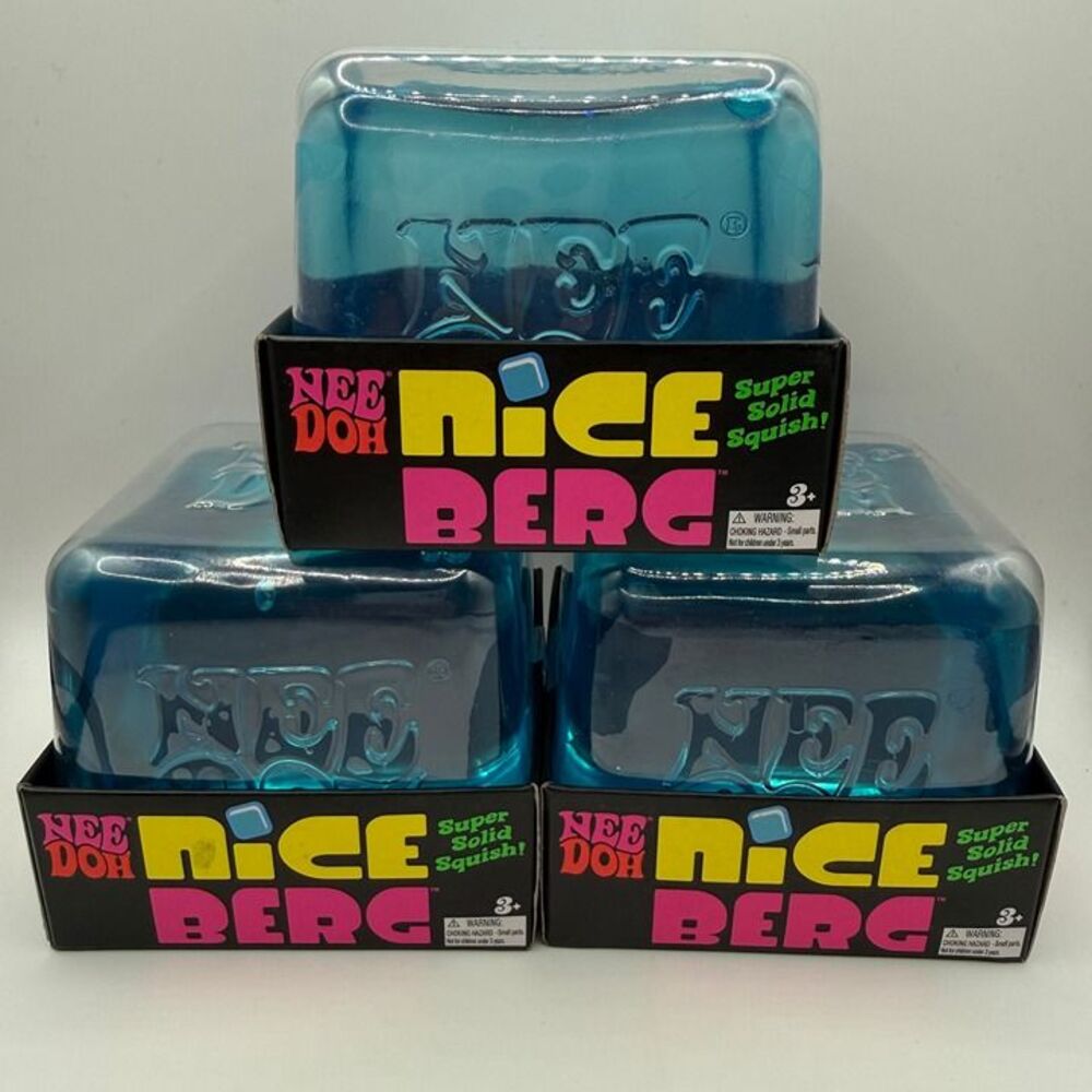 [3 PC] Schylling - NeeDoh Nice Berg: Blue *Viral* Authentic XL Squishy Toy